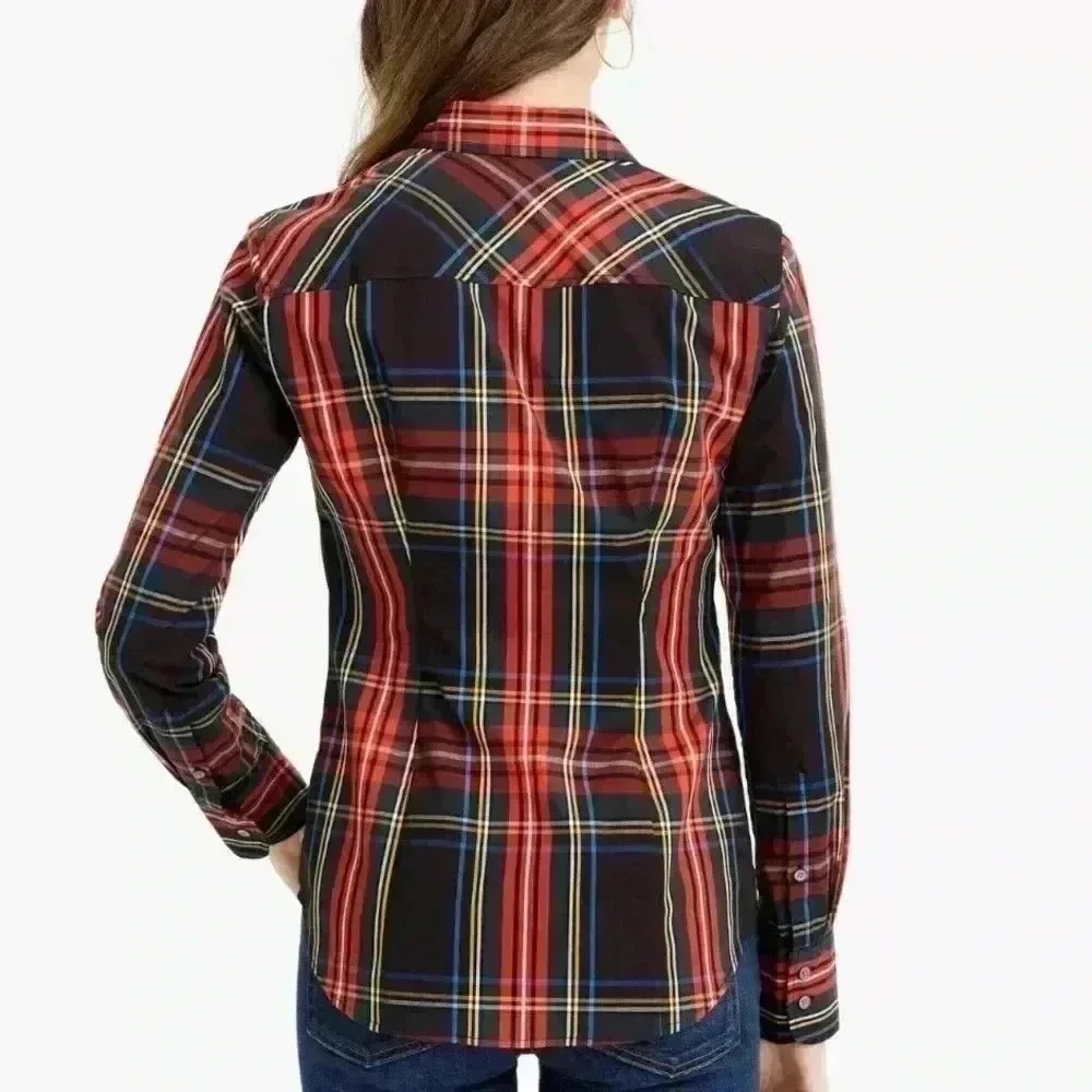 New J. Crew Plaid Slim Shirt Sz 2